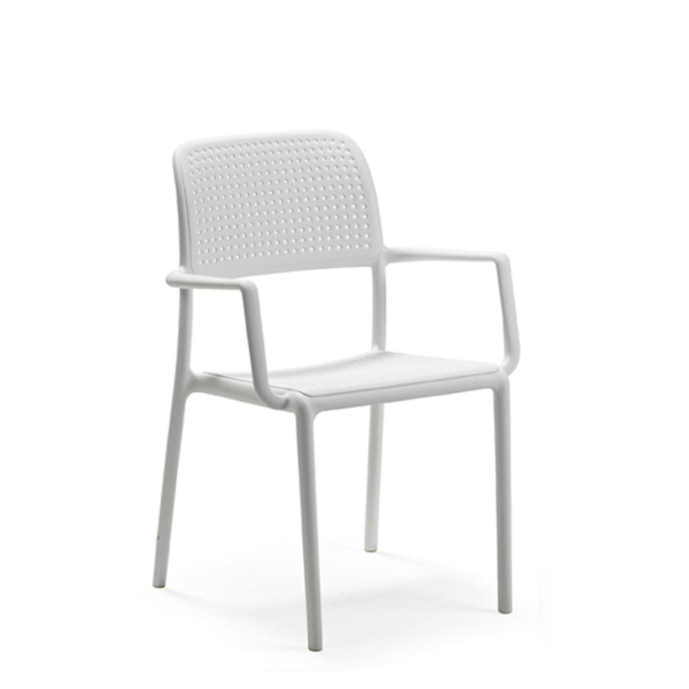 chaise bora blanche avec accoudoirs