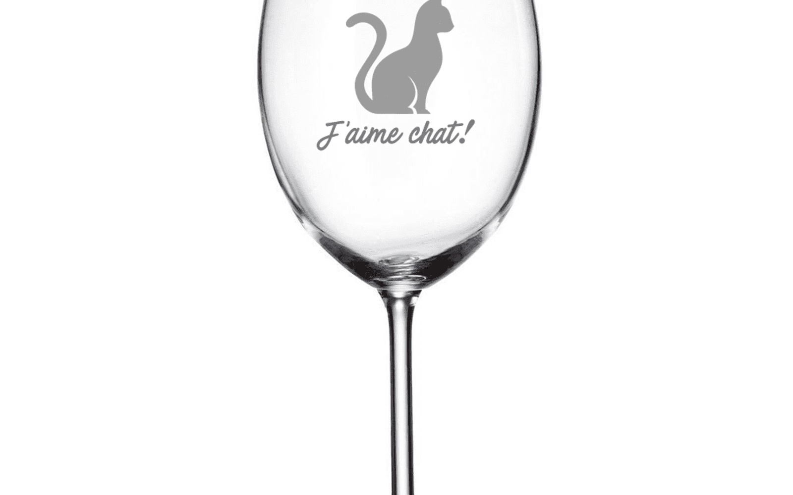 Engraved Wine Glassed J Aime Chat Home