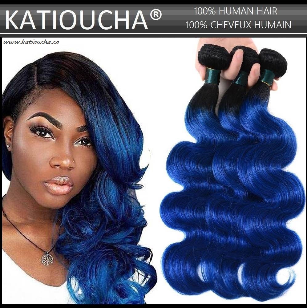 blue ombre human hair extensions