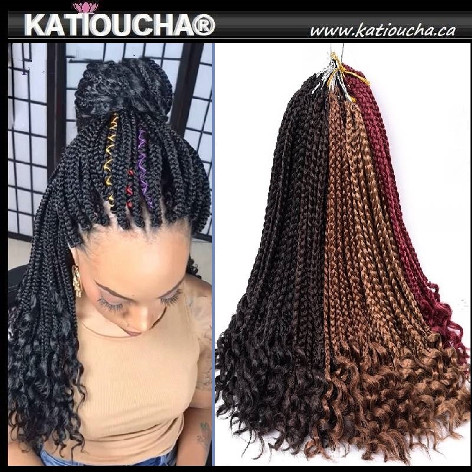 Katioucha Loose End Box Braid Crochet Hair Are Made Of High Quality Synthetic Fiber In Kinky Curly Style Discover Our Wide Selection Of Braiding Crochet Hair