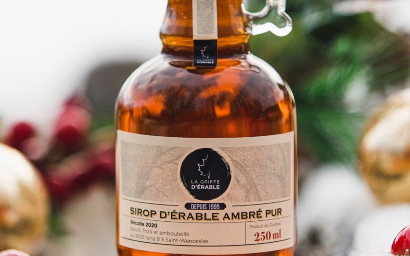 Le sirop d'érable ambré 100% pur de La Griffe d’Érable en vente sur