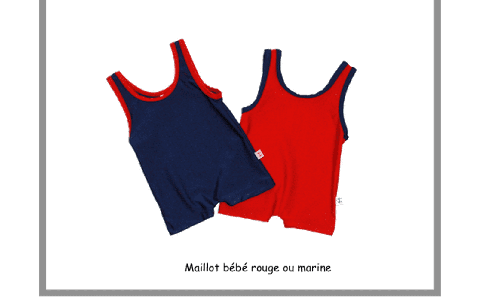 Maillot De Bain Pour Bebe Poseidon Rouge Et Garniture Marine 0558