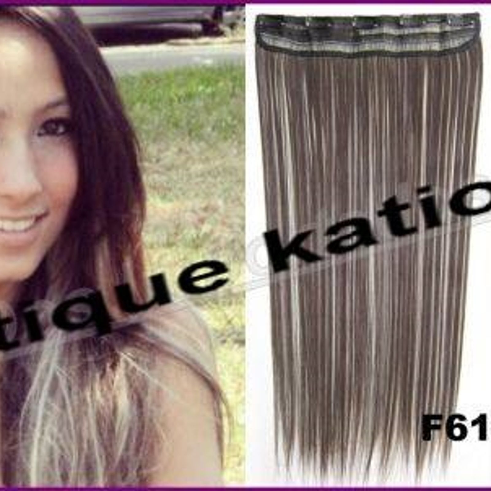 Clip In Hair Extension Straight Hair 24 Dark Brown With Blonde Highlights 613 4