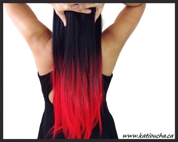 Clip In Hair Extension Straight Hair 60 Cm 24 120g Color Red Om