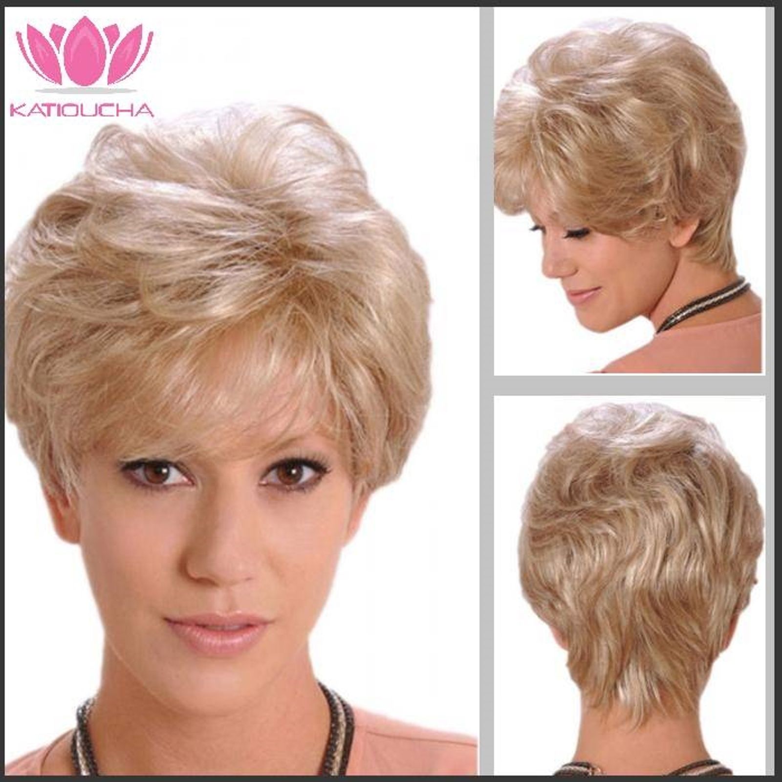 Blonde Short Hair Full Wig Code 42098