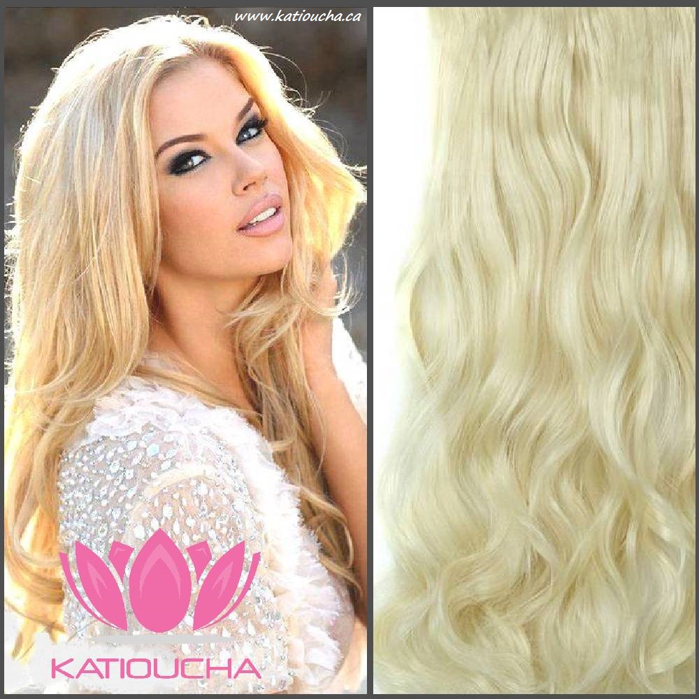 Clip In Hair Extension Loose Curl Wavy Curly Hair 60 Cm 24 Blonde