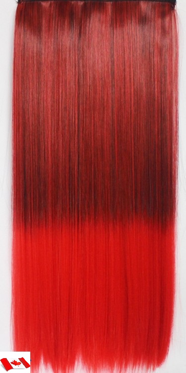 Clip In Hair Extension Straight Hair 60 Cm 24 120g Color Red Om