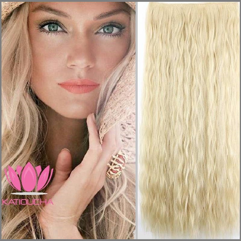 Clip In Hair Extension Wavy Curly Hair Mini Beach Wave 60 Cm 24