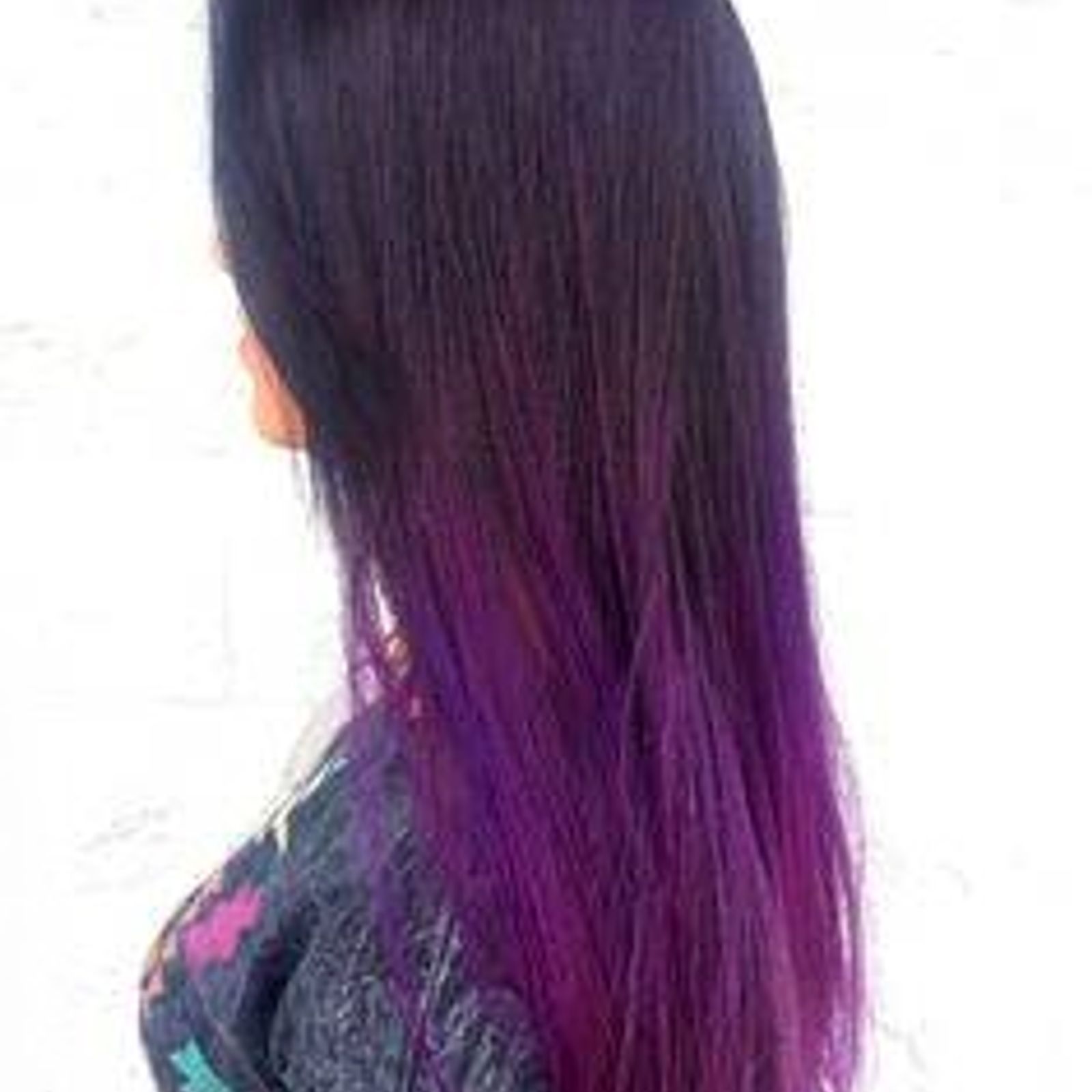 Clip In Hair Extension Straight Hair 60 Cm 24 120g Color Purple Ombre B003