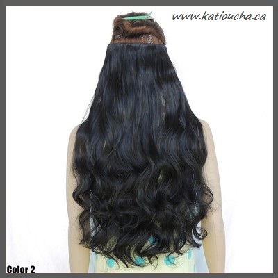 Clip In Hair Extension Loose Curl Wavy Curly Hair 60 Cm 24 Jet