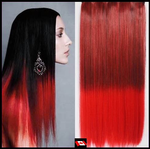 Clip In Hair Extension Straight Hair 60 Cm 24 120g Color Red Om