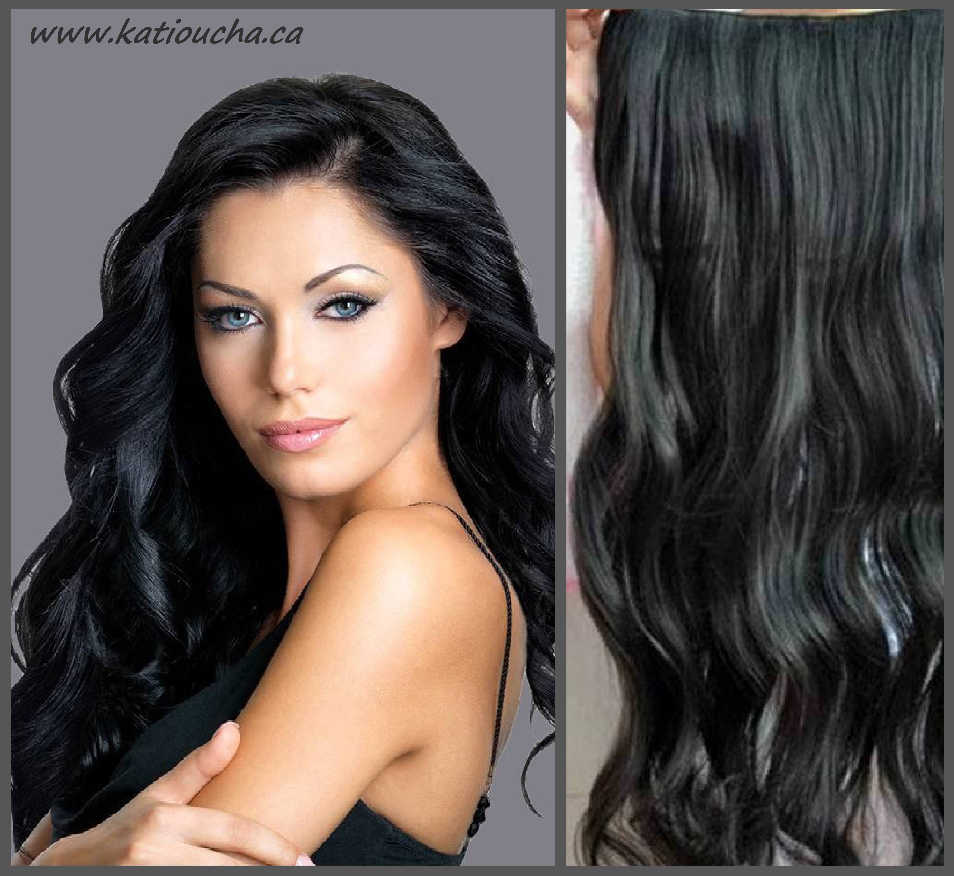 Clip In Hair Extension Loose Curl Wavy Curly Hair 60 Cm 24 Jet